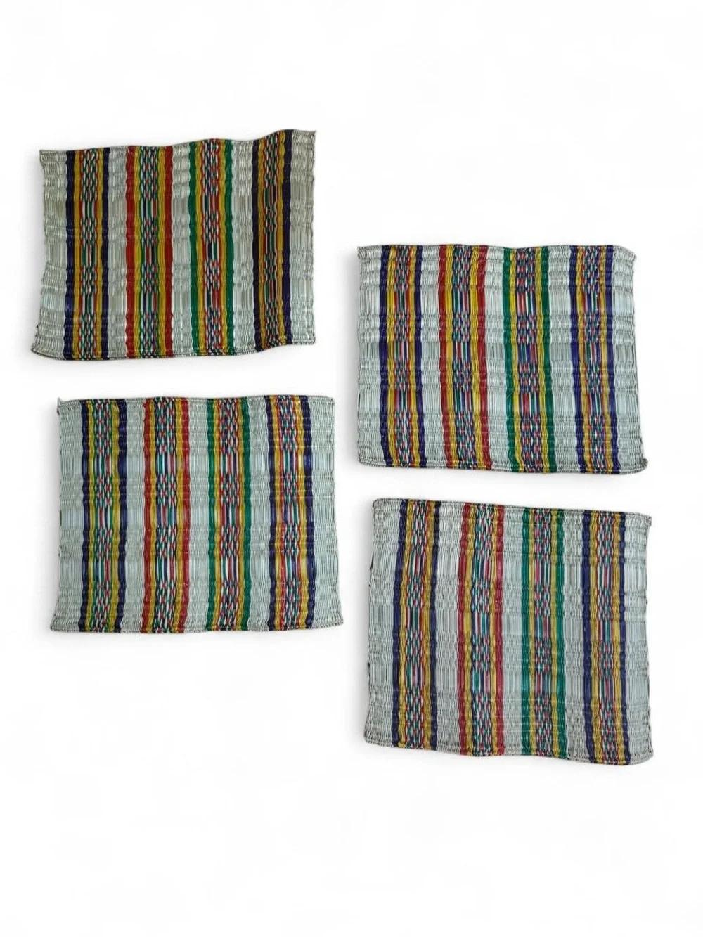 Vintage Woven Straw Placemats Set of 4 Boho Southwestern Table Decor